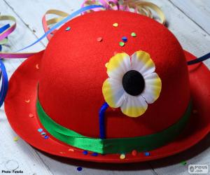 yapboz Bir çiçek ile kırmızı melon şapka